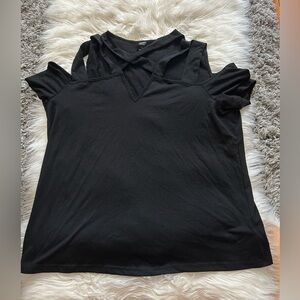 Black Cold Shoulder Top